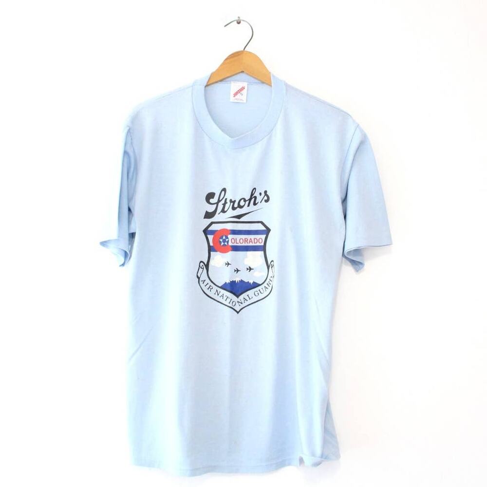 Vintage Colorado Air National Guard Stroh's T Shirt XL